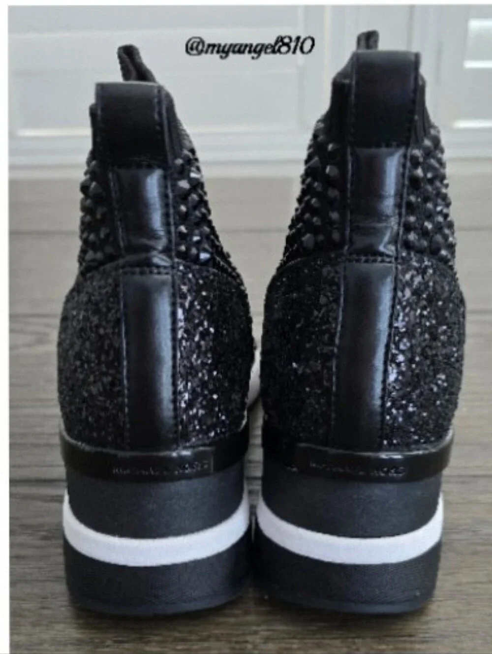 Michael Kors Black Crystal-Knit Skyler Bootie, Size 10